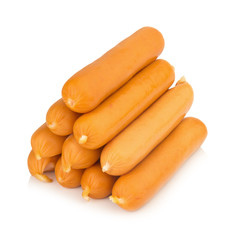 sausages group. pyramid. isolated on white background