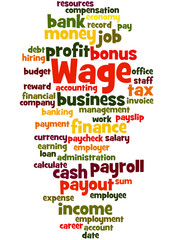 Wage bonus word cloud concept 2