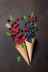 Ice cream with berries