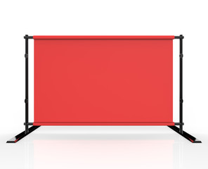 Backdrop Stand For Banners isolated on white background . 3d illustration 