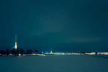 Fototapeta na wymiar view of winter St. Petersburg