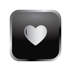  Elegant black and silver icon: heart, love.