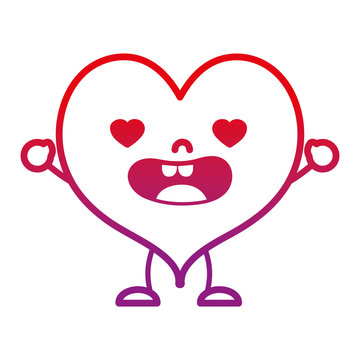 recommend clip art: degraded line kawaii lovestruck heart with arms and legs