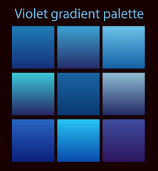 Purple trendy set ultraviolet gradient background violet palette set of vector patterns for design and web concept art