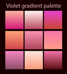 Fototapeta premium Purple trendy set ultraviolet gradient background violet palette set of vector patterns for design and web concept art