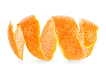 Skin of fresh grapefruit isolated on a white background