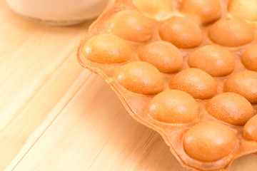 Traditional Hong Kong waffle soft and crunchy from oven, Hong Kong Egg,egg puff