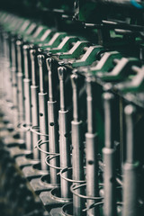 old pushers of valves close-up. abstract rhythm