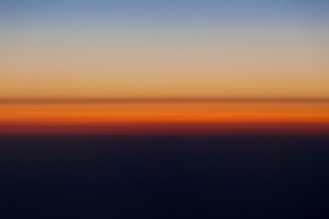 Dusk horizon sky viewed from airplane
