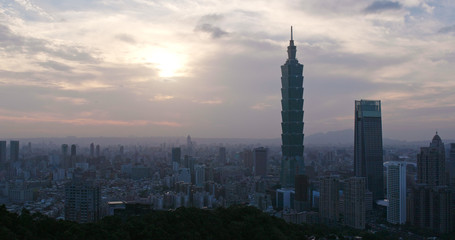Taipei in sunset time