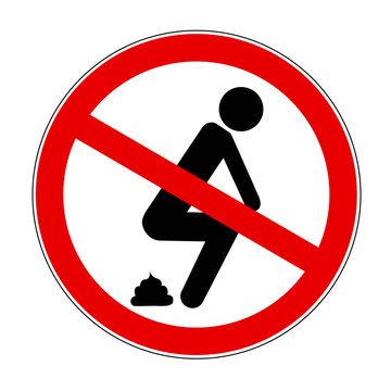 stuhlgang verboten schild