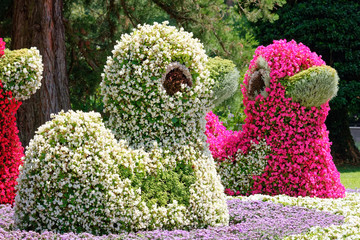 Shrubs, bushes in shape of animals, Isle Mainau