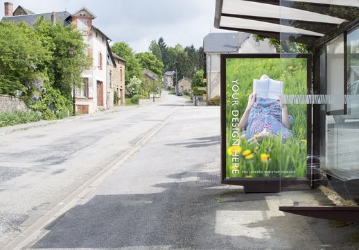 Bus Kiosk Advertisement Mockup
