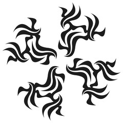 Graphic tattoo design. Stencil. Abstract tribal sign. 