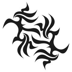 Graphic tattoo design. Stencil. Abstract tribal sign. 
