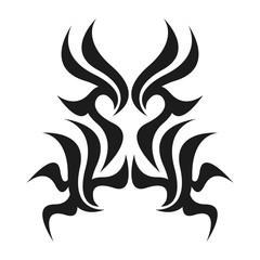 Graphic tattoo design. Stencil. Abstract tribal sign. 