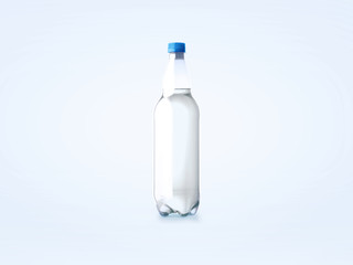 Plastic water bottle isolated on white background.