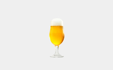 Glass of beer isolated on background. Clipping Path.