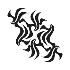 Graphic tattoo design. Stencil. Abstract tribal sign. 