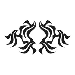Graphic tattoo design. Stencil. Abstract tribal sign. 