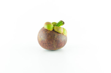 mangosteen on white background, queen of fruit