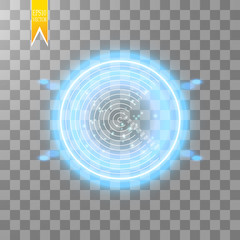 Neon Target isolated. Game Interface Element. Vector illustration
