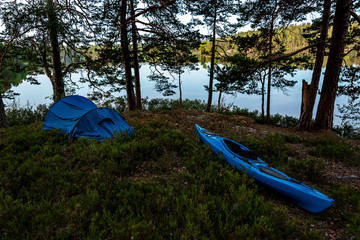 camping by lake