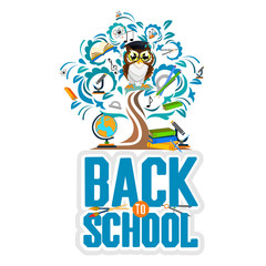 school background with owl