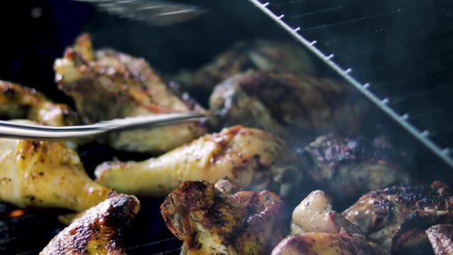 Grilling BBQ Chicken on a lovely summer evening.