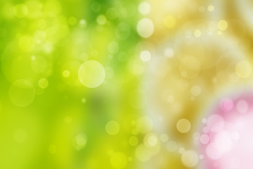 Obraz premium Abstract colorful gradient green yellow bokeh lights background texture.