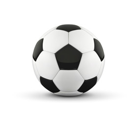 Fototapeta premium Realistic soccer ball or football ball on white background. 3d Style vector Ball isolated on white background.