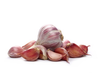 Garlic isolated on white 