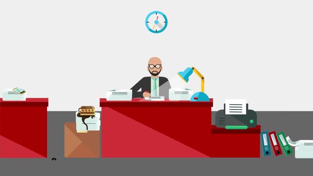 Office deadline rush animation