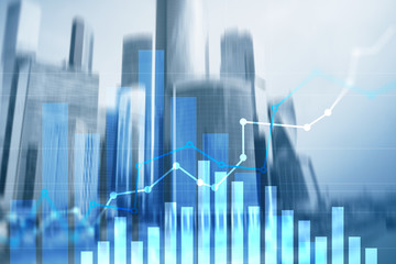Financial growth graph. Sales increase, marketing strategy concept.