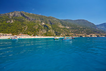 Fototapeta na wymiar Oludeniz , Situated on Turkey of south-west coast, with it's pristine white beaches and amazingly blue waters, is one of the finest beaches in the world.