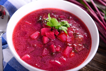 Homemade beetroot soup
