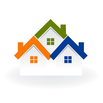 Logo real estate houses icon vector