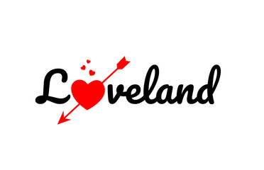 loveland word text typography design logo icon