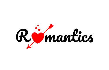 romantics word text typography design logo icon