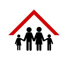 Protect Your Family, home roof icon