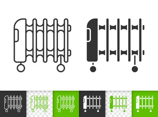 Oil Heater simple black line vector icon