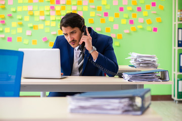 Businessman with many conflicting priorities   