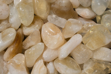  Tumbled scitrine gem stone as  mineral rock