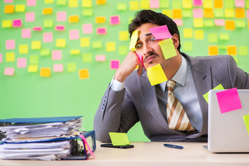 Businessman with many conflicting priorities   