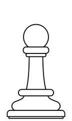 Chess pawn contour illustration