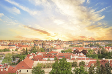 Beautiful view of Charles Bridge, Old Town and Old Town Tower of Charles Bridge, Czech Republic