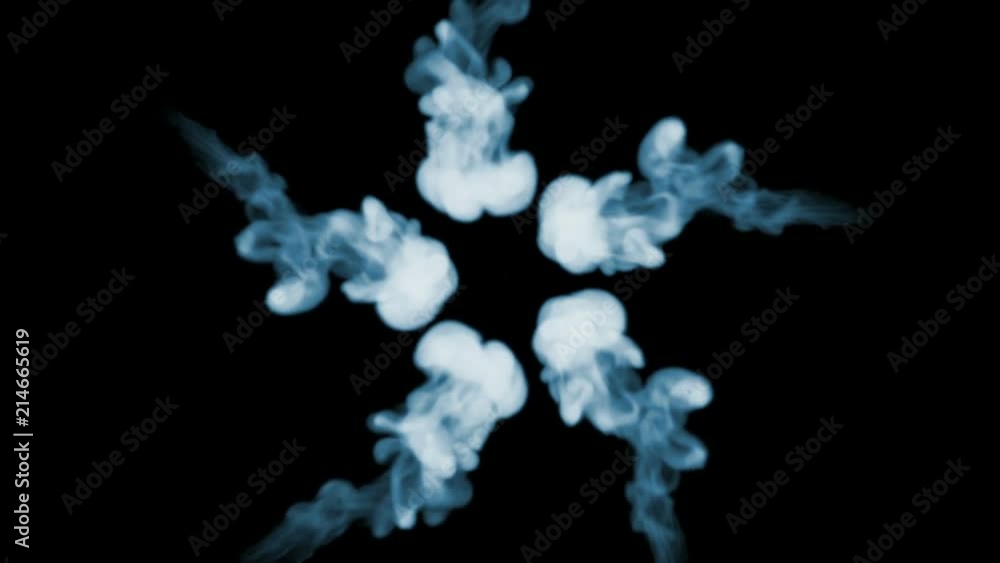 Poster 3d animation of beautiful smoke on a black background for visual effects with smoke. v8 circular str