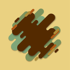 Square abstract background with rounded stripe shapes. Paper cut modern design. Template of flyer, banner, cover, poster. Vector illustration.