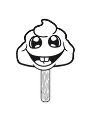 kacke haufen häufchen scheiße kot eiscreme lecker hunger essen eis am stiel krank monster ekelig horror halloween böse frech comic cartoon clipart
