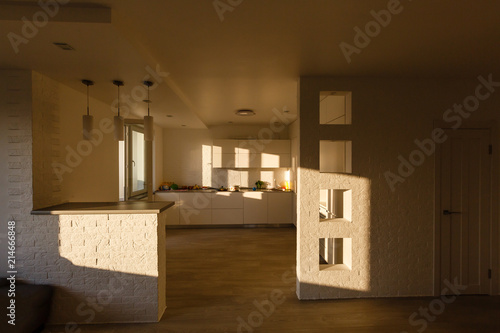 Elegant Beautiful Kitchen Island beautiful kitchen interior detail in new luxury home at sunrise features farmhouse sink kitchen island elegant pendant light fixtures and hardwood floor